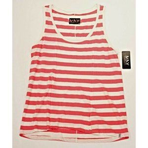 ANDREW MARC New YORK Striped PERFORMANCE Tank TOP SPORT Yoga CORAL (  M )